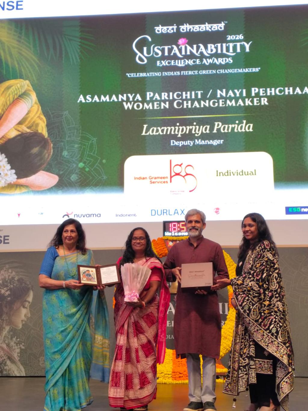 Laxmipriya Parida of IGS honoured with Excellence in Sustainable Development Award-2026
