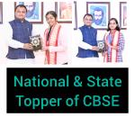 Chief Minister felicitates CBSE toppers Alisha and Tina